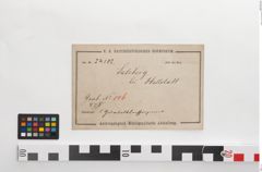 Etiketten zu Bronzegürtelblech (NHMW-PRAE-024182)